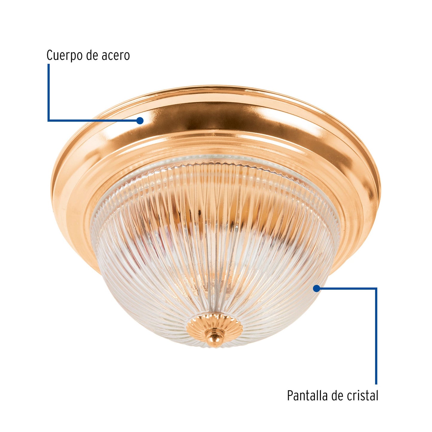 Luminario decorativo 15x28 cm pantalla cristal, s/lámparas | SOB-101S | 46626