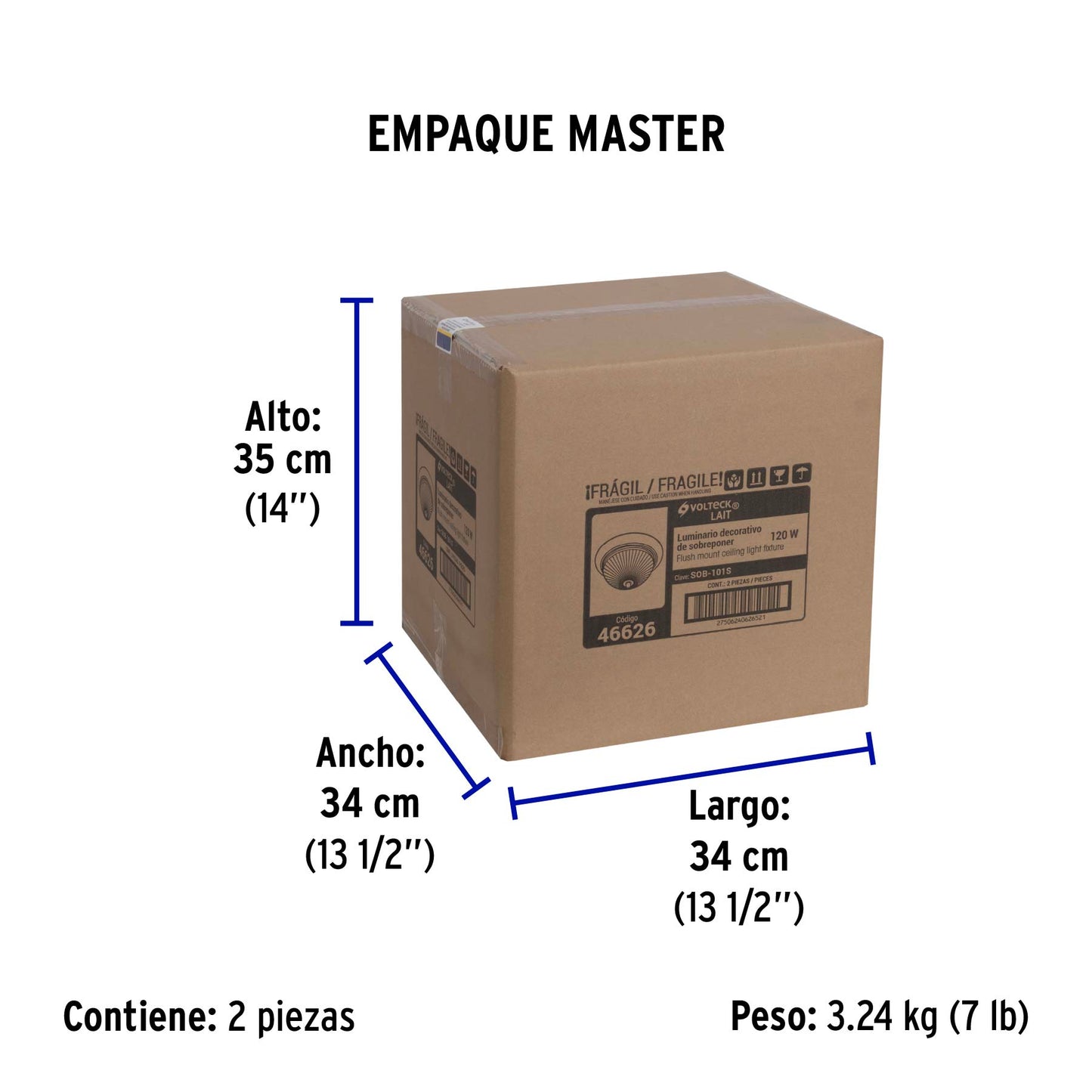 Luminario decorativo 15x28 cm pantalla cristal, s/lámparas | SOB-101S | 46626