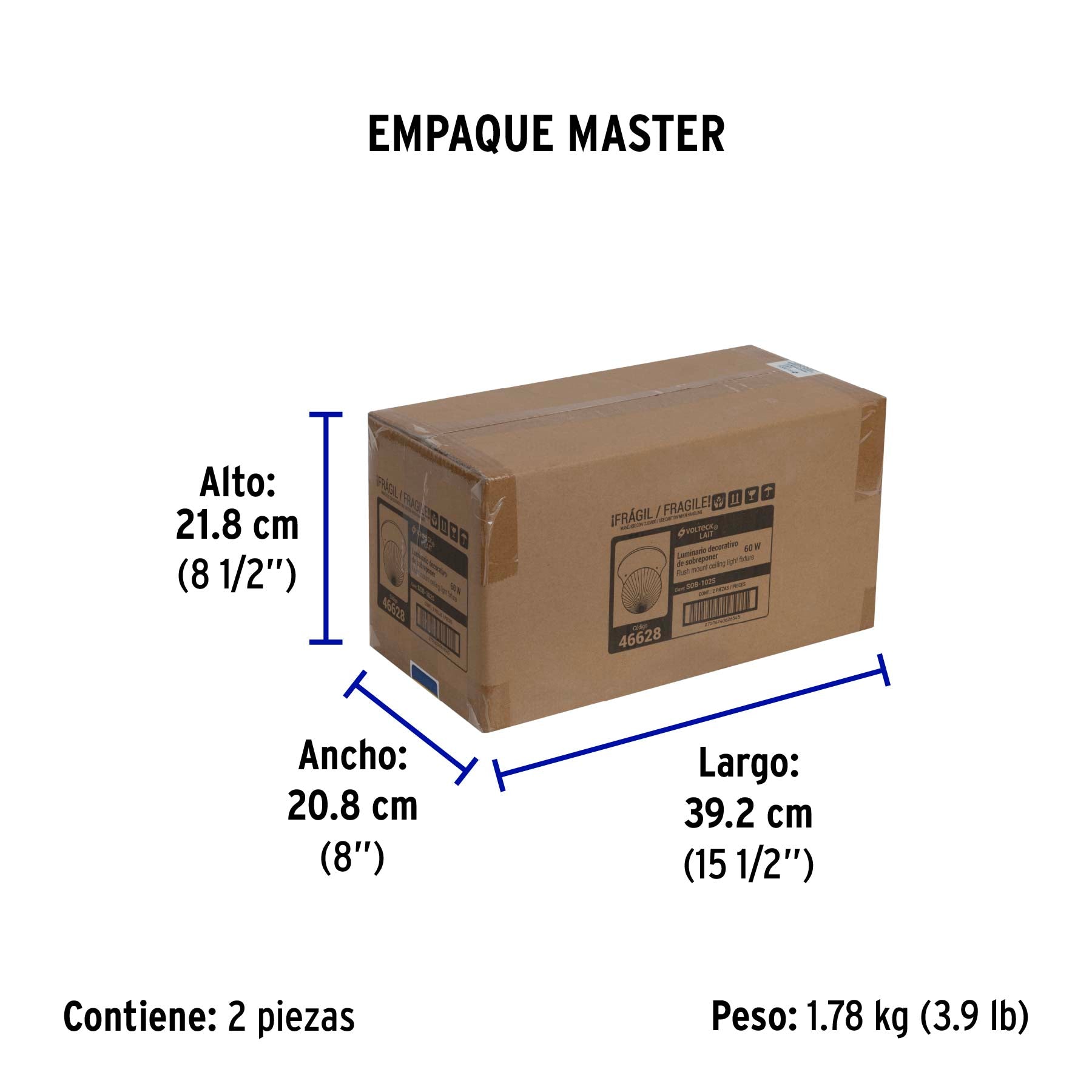 Luminario decorativo 19x16 cm pantalla cristal, sin lámpara | SOB-102S | 46628