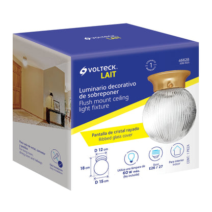 Luminario decorativo 19x16 cm pantalla cristal, sin lámpara | SOB-102S | 46628