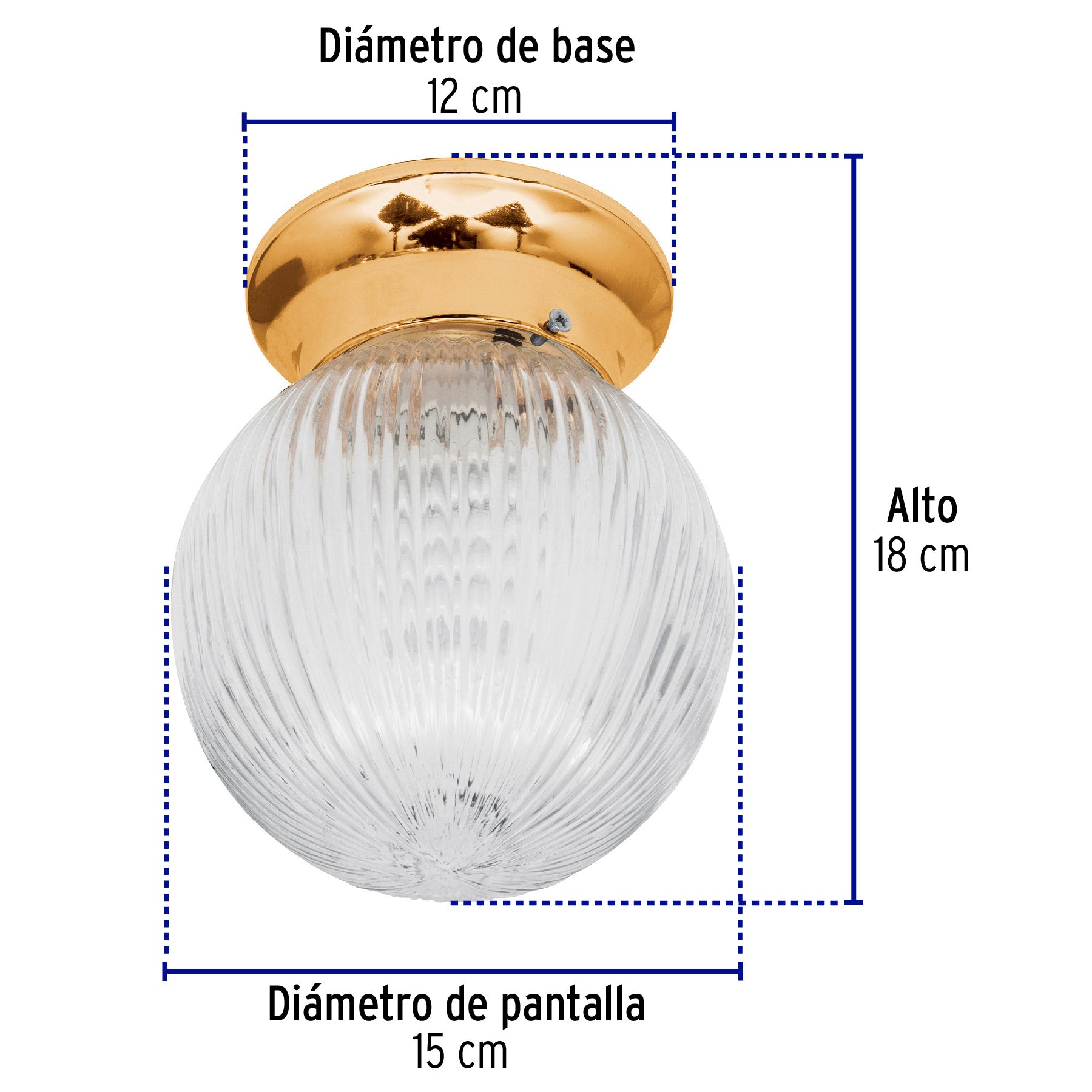 Luminario decorativo 19x16 cm pantalla cristal, sin lámpara | SOB-102S | 46628