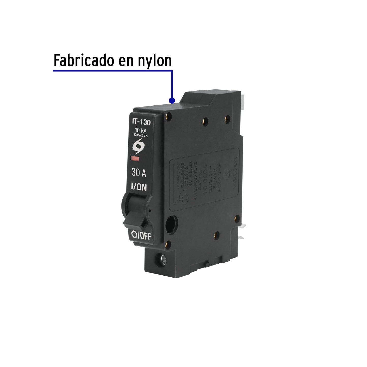 Interruptor de 1 polo 30A, enchufable, VOLTECK | IT-130 | 46702