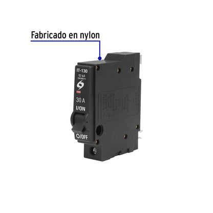 Interruptor de 1 polo 30A, enchufable, VOLTECK | IT-130 | 46702