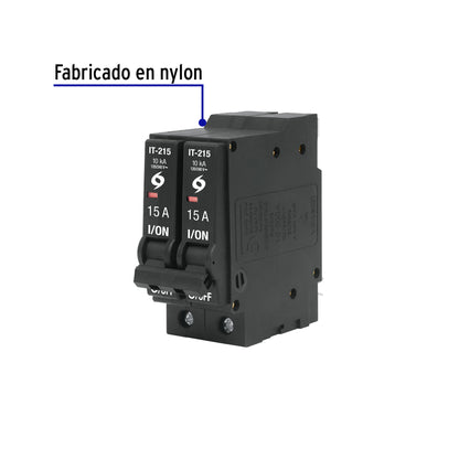 Interruptor de 2 polos 15A, enchufable, VOLTECK | IT-215 | 46703