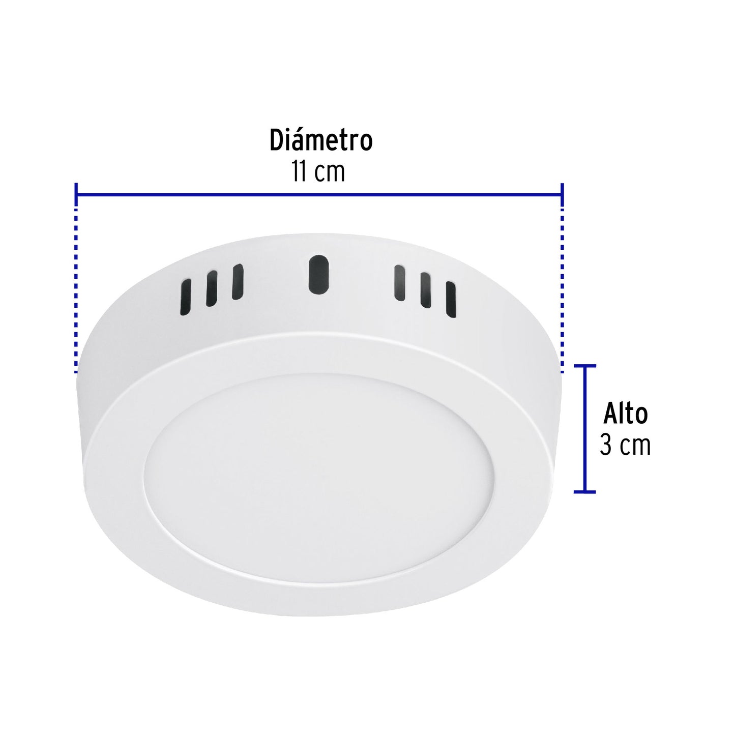 Luminario LED plafón 6W 6500K, redondo, blanco, VOLTECK | PLA-203L | 46711