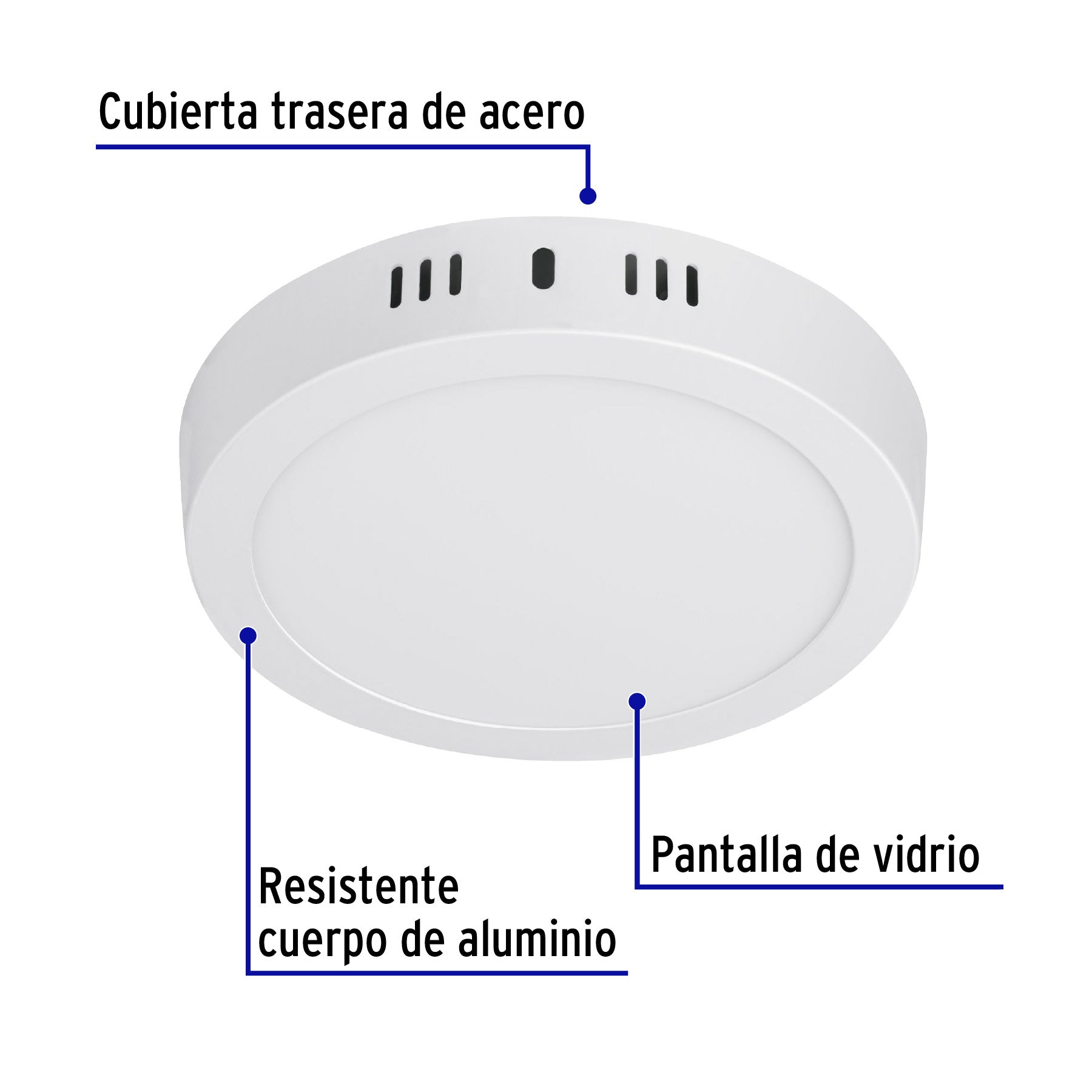 Luminario LED plafón 12W 6500K, redondo, blanco, VOLTECK | PLA-205L | 46713