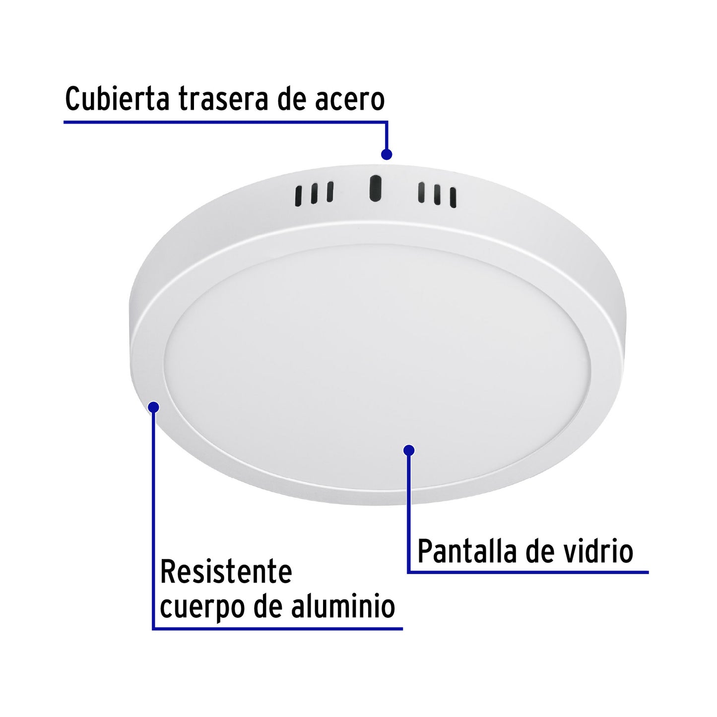 Luminario LED plafón 18W 6500K, redondo, blanco, VOLTECK | PLA-207L | 46715