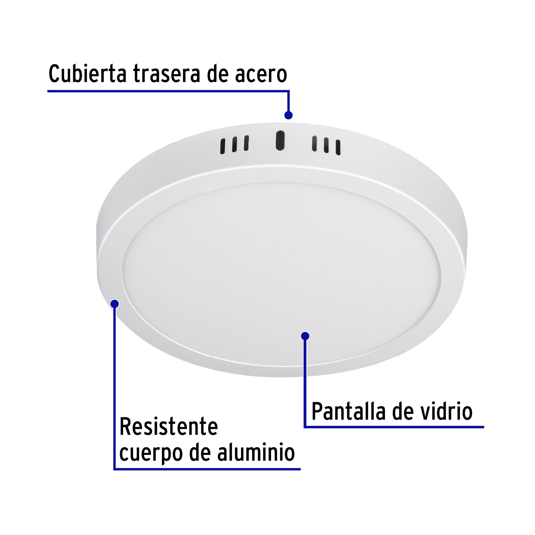 Luminario LED plafón 18W 6500K, redondo, blanco, VOLTECK | PLA-207L | 46715