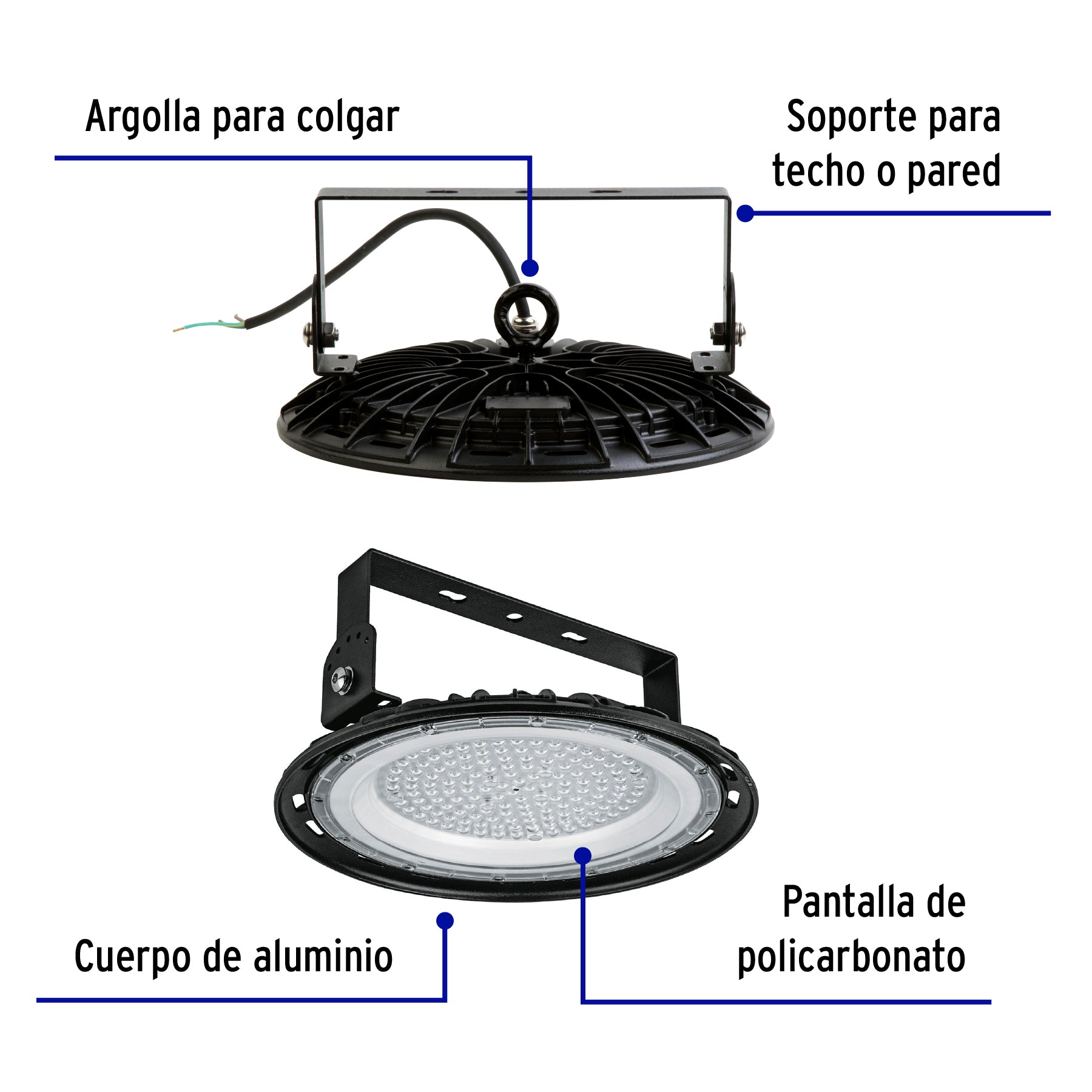 Luminario LED High Bay 100 W 6500 K, VOLTECK | HB-100L | 46792