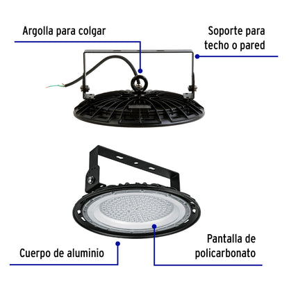 Luminario LED High Bay 100 W 6500 K, VOLTECK | HB-100L | 46792