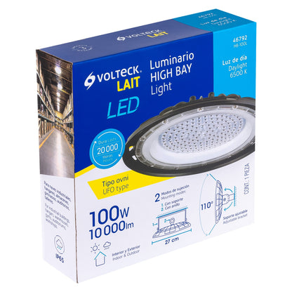 Luminario LED High Bay 100 W 6500 K, VOLTECK | HB-100L | 46792