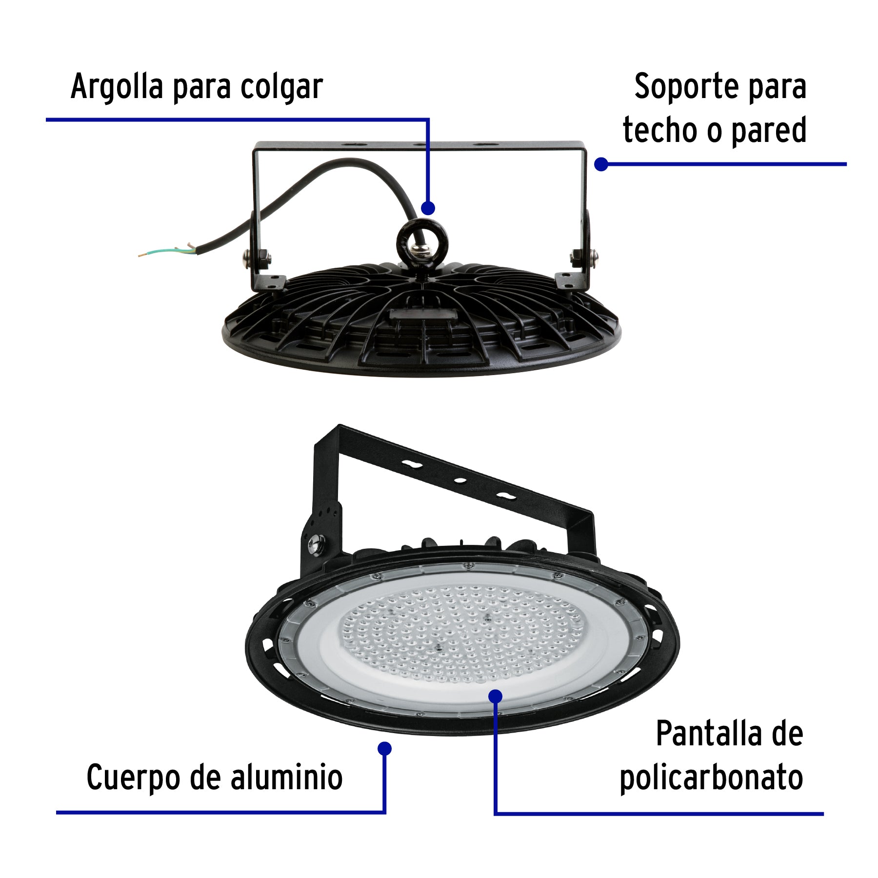 Luminario LED High Bay 150 W 6500 K, VOLTECK | HB-150L | 46793