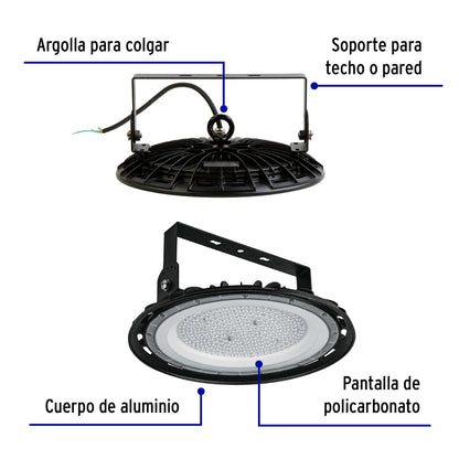 Luminario LED High Bay 150 W 6500 K, VOLTECK | HB-150L | 46793