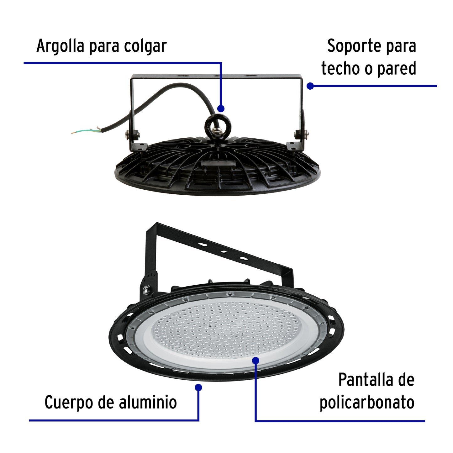 Luminario LED High Bay 200 W 6500 K, VOLTECK | HB-200L | 46794