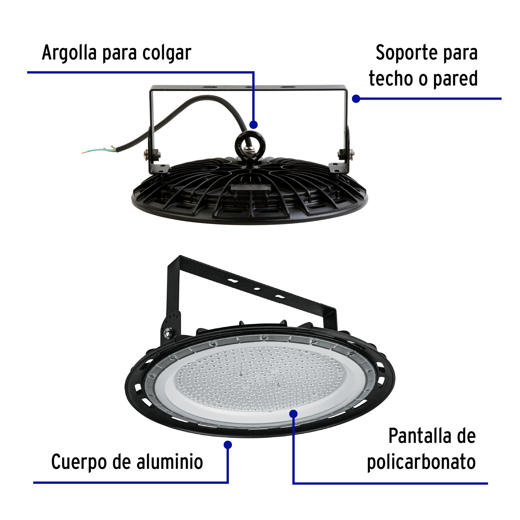 Luminario LED High Bay 200 W 6500 K, VOLTECK | HB-200L | 46794