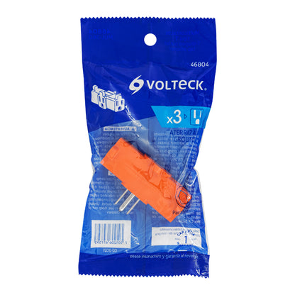 Multicontacto triple aterrizado, tipo 'T' reforzado, Volteck | MUL-360 | 46804