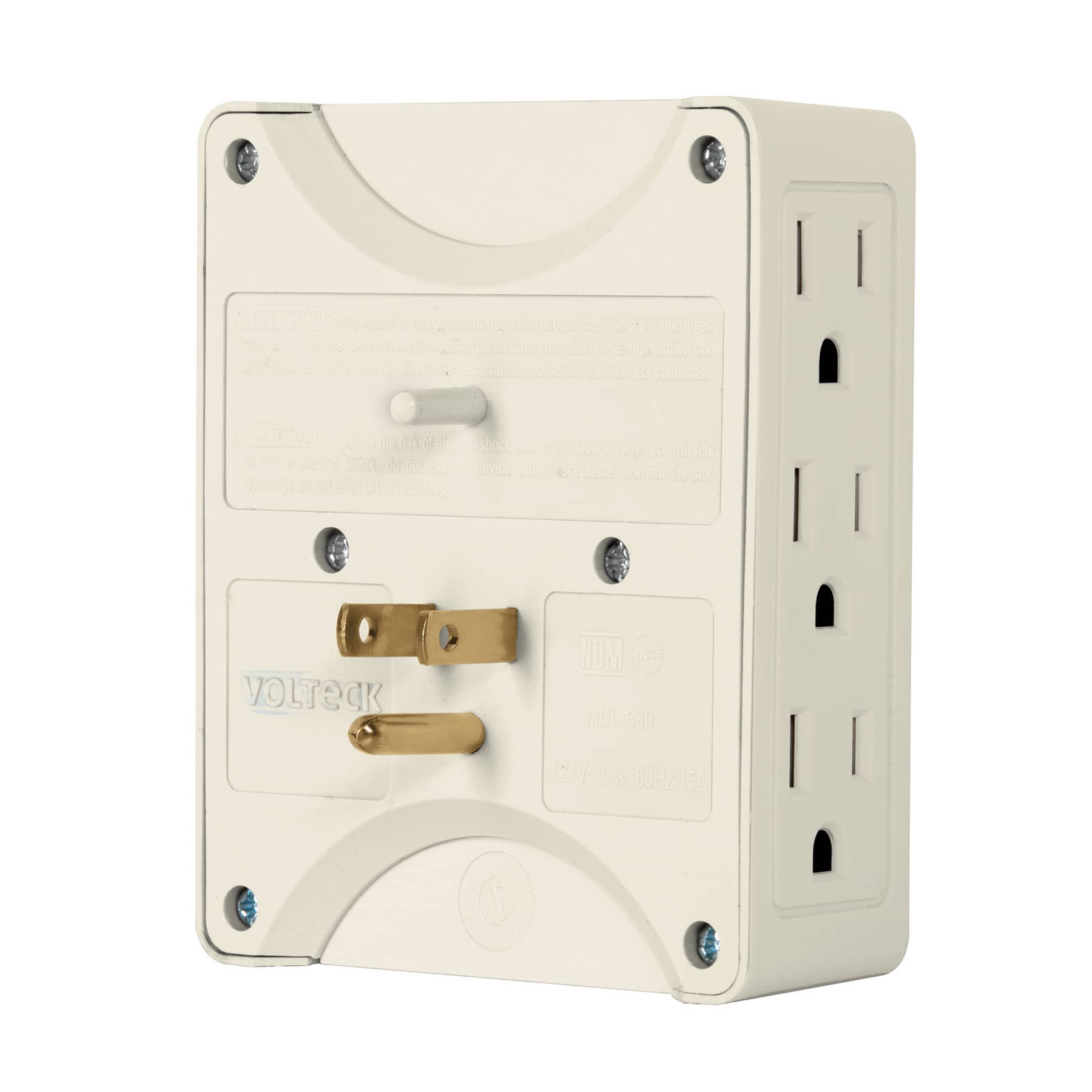 Multicontacto 6 entradas, aterrizado, lateral, Volteck | MUL-630 | 46807