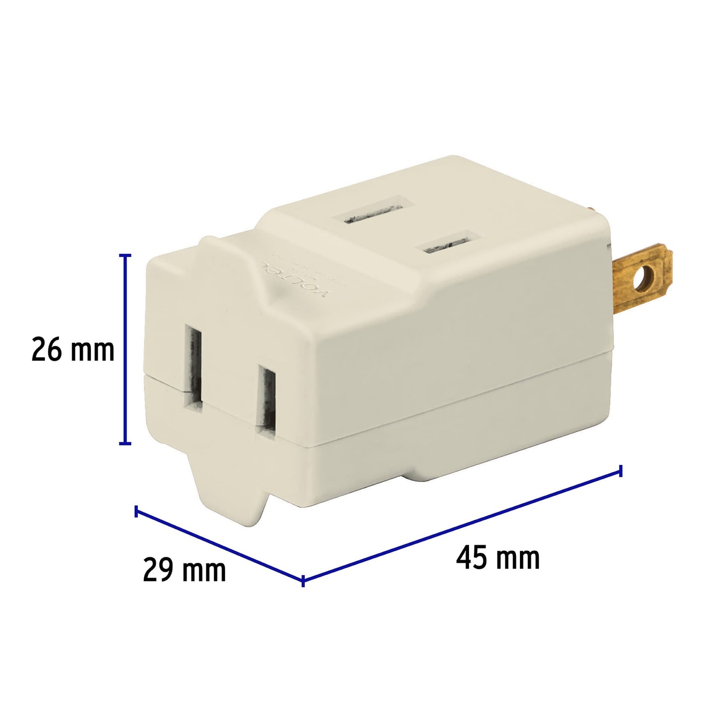 Multicontacto triple, tipo cubo, Volteck | MUL-300 | 46808