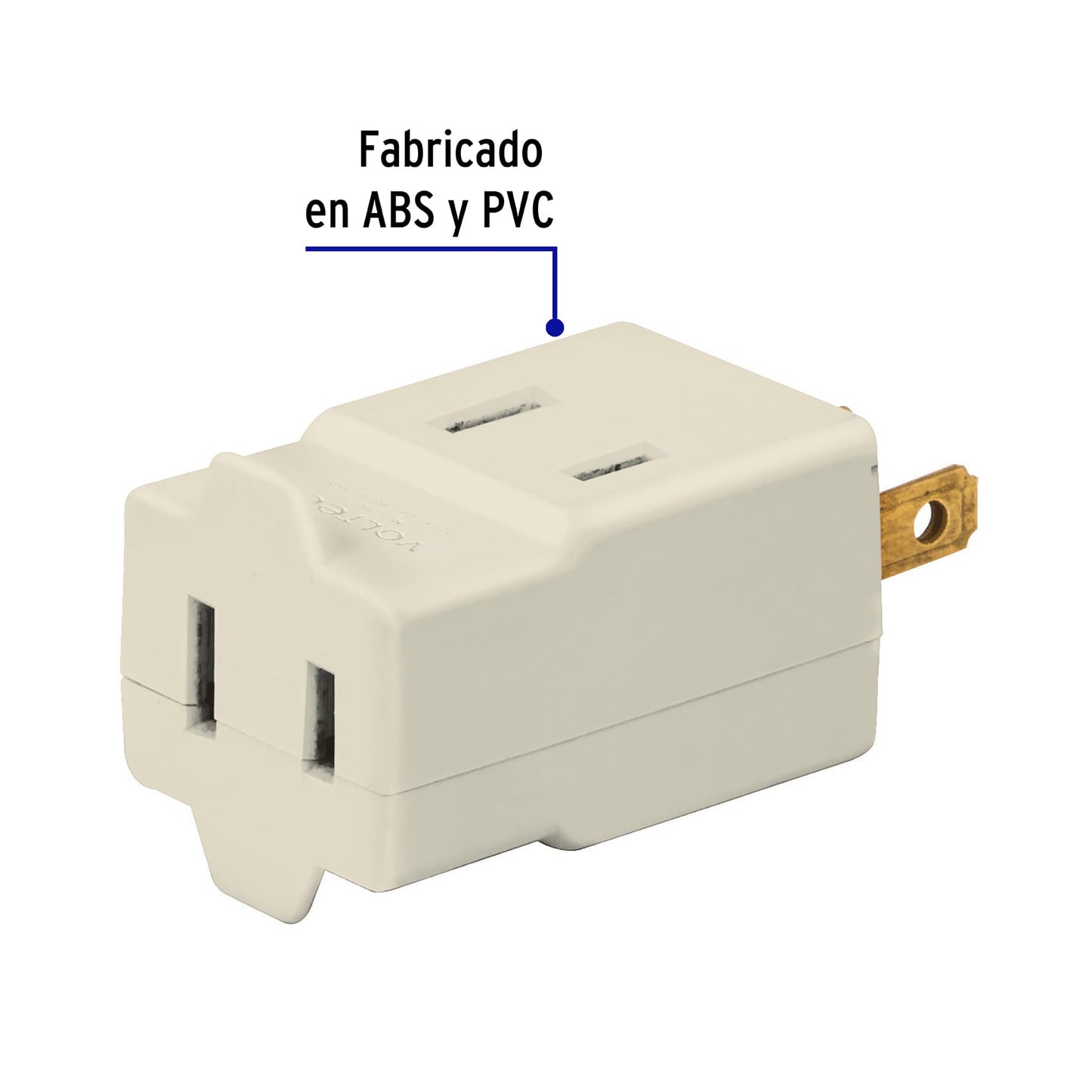 Multicontacto triple, tipo cubo, Volteck | MUL-300 | 46808