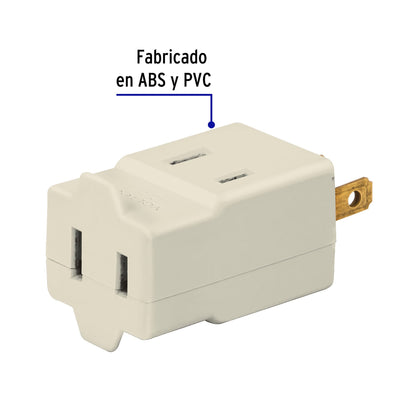 Multicontacto triple, tipo cubo, Volteck | MUL-300 | 46808