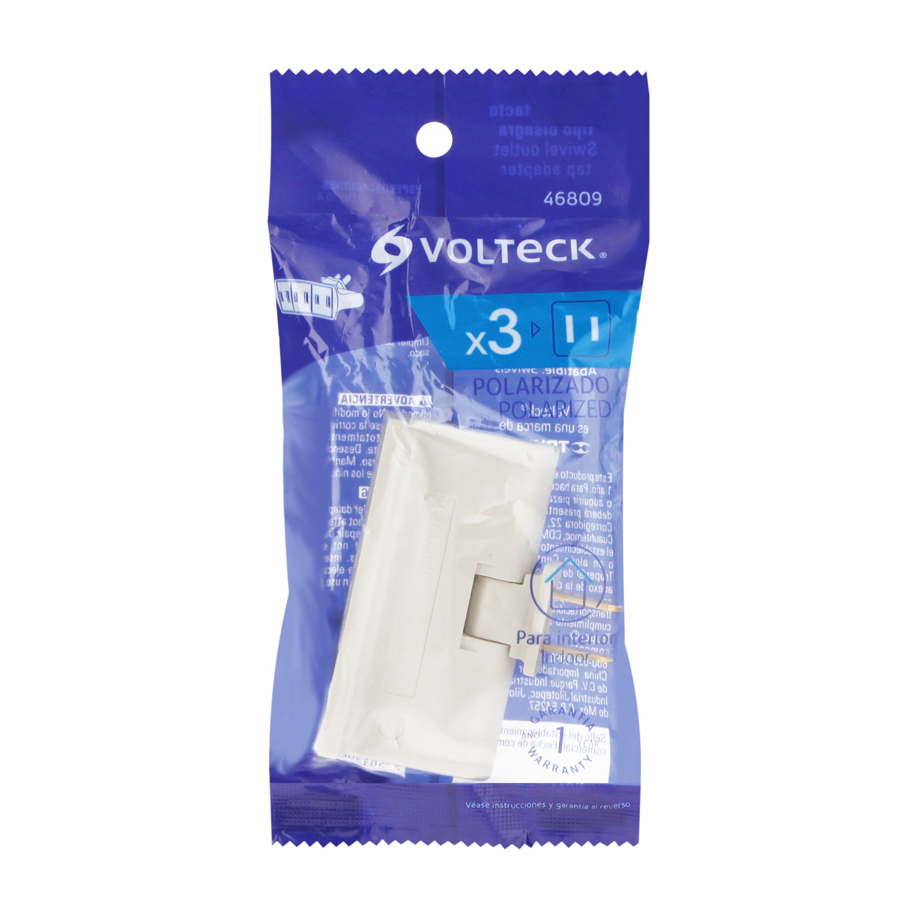 Multicontacto triple, tipo bisagra Volteck | MUL-330 | 46809