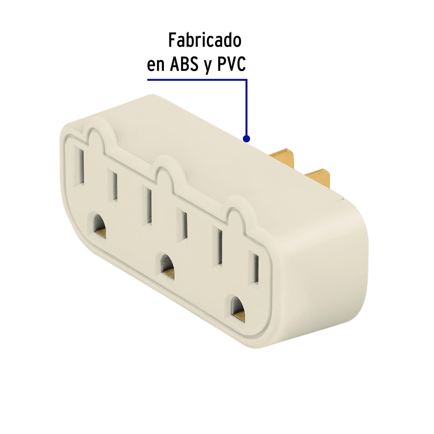 Multicontacto triple aterrizado, barra, Volteck | MUL-320 | 46810