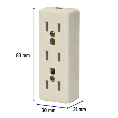 Multicontacto triple para extensión, 2 polos + tierra | MULEX-3 | 46813