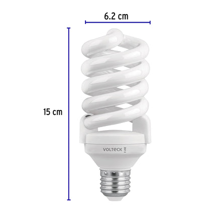 Pack 4 lámparas espiral T4 24 W luz de día, caja, Volteck | F-24EX4 | 46826