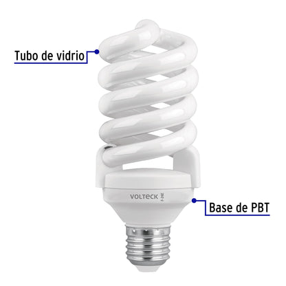 Pack 4 lámparas espiral T4 24 W luz de día, caja, Volteck | F-24EX4 | 46826