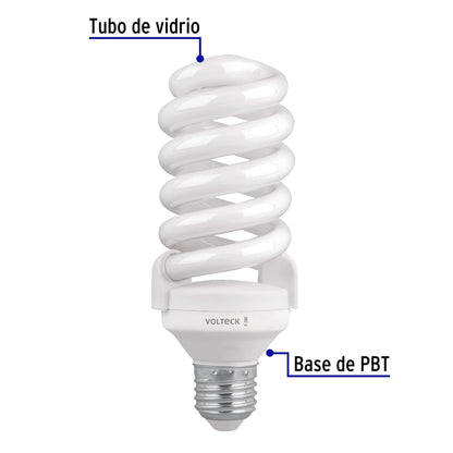 Lámpara espiral T4 28 W luz de día en blíster, Volteck | F-28E | 46827
