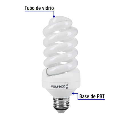 Lámpara espiral T4 24 W luz neutra en blíster, Volteck | FS-24E | 46835