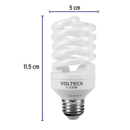 Lámpara espiral mini T2 23 W luz de día en blíster, Volteck | F-23EM | 46838