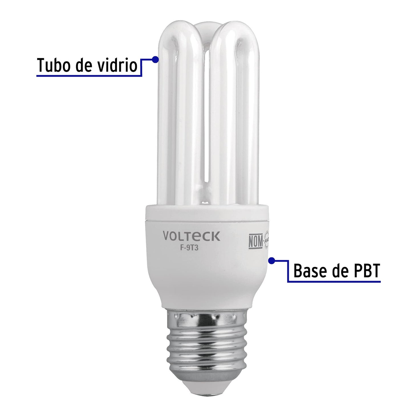 Lámpara triple T3 9 W luz de día en blíster, Volteck | F-9T3 | 46843
