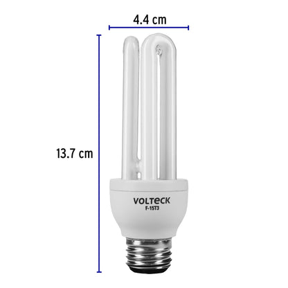 Lámpara triple T3 15 W luz de día en blíster, Volteck | F-15T3 | 46844