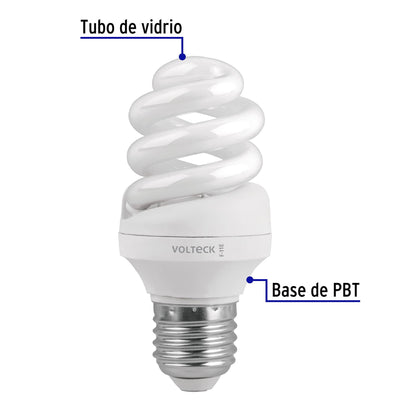 Lámpara espiral T3 11 W luz de día en blíster, Volteck | F-11E | 46847