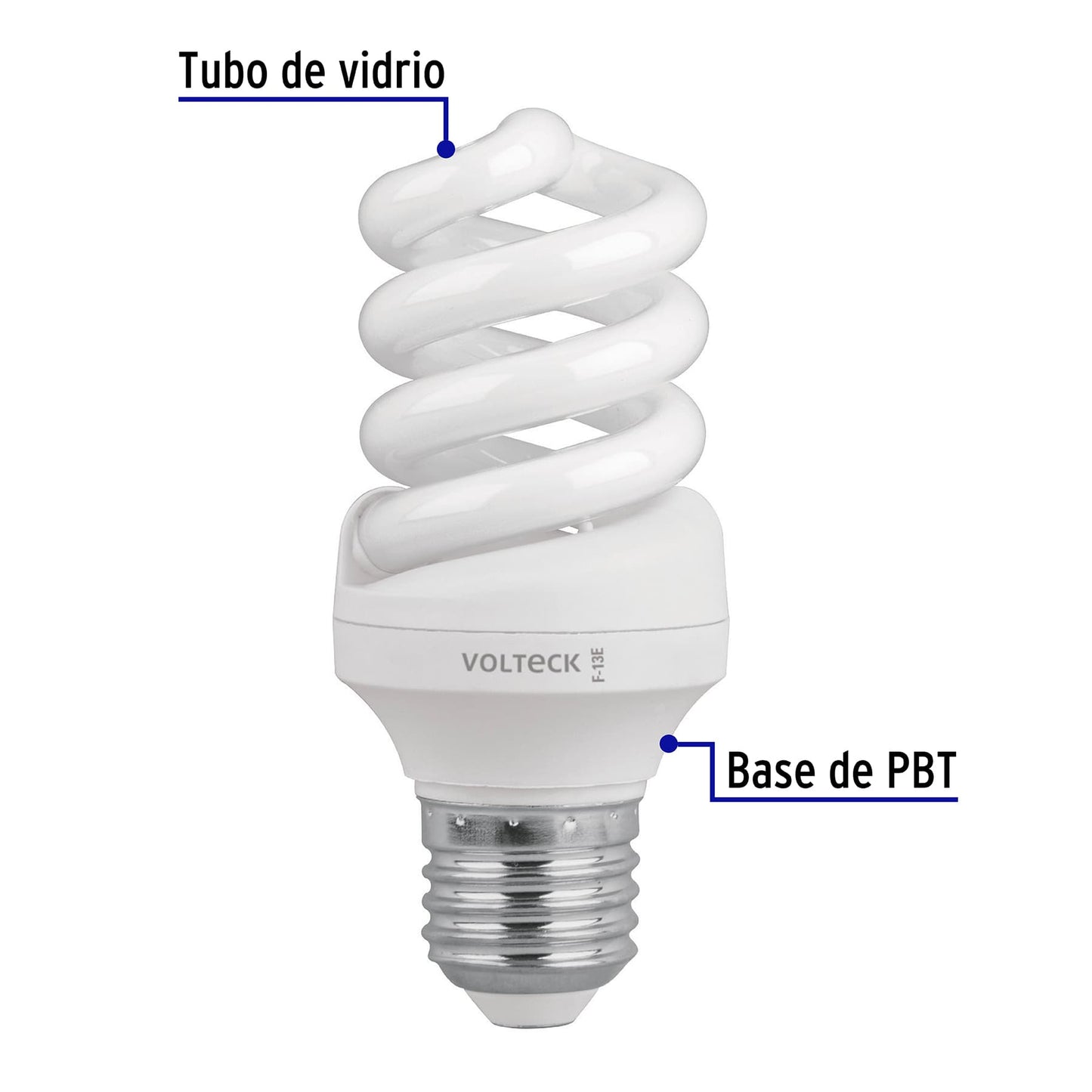 Lámpara espiral T3 13 W luz de día en blíster, Volteck | F-13E | 46848