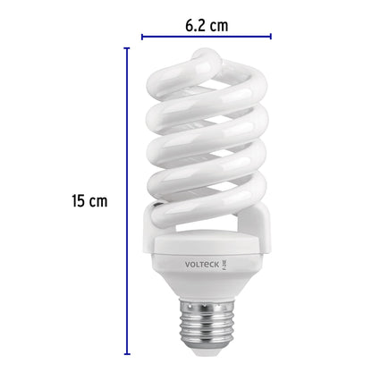 Pack 2 lámparas espiral T4 24 W luz de día, blíster, Volteck | F-24EX2 | 46850