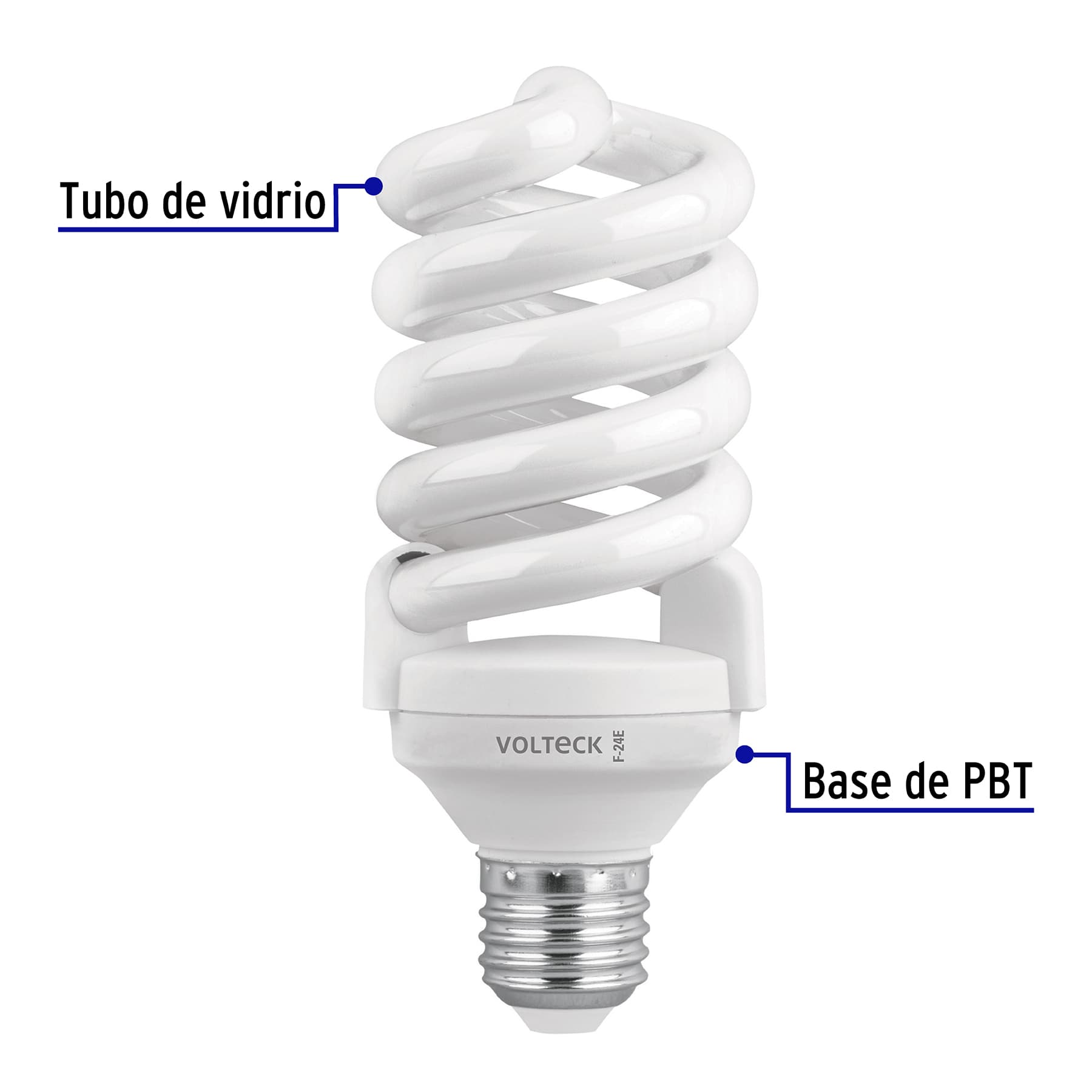 Pack 2 lámparas espiral T4 24 W luz de día, blíster, Volteck | F-24EX2 | 46850