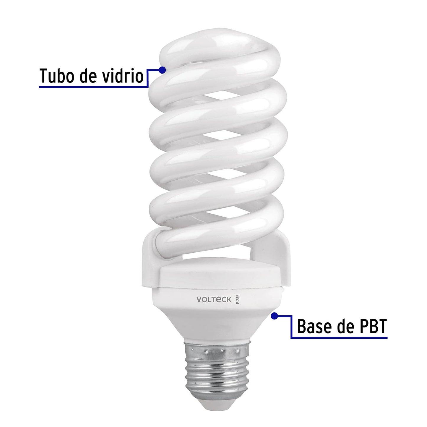 Pack 4 lámparas espiral T4 28 W luz de día, caja, Volteck | F-28EX4 | 46851