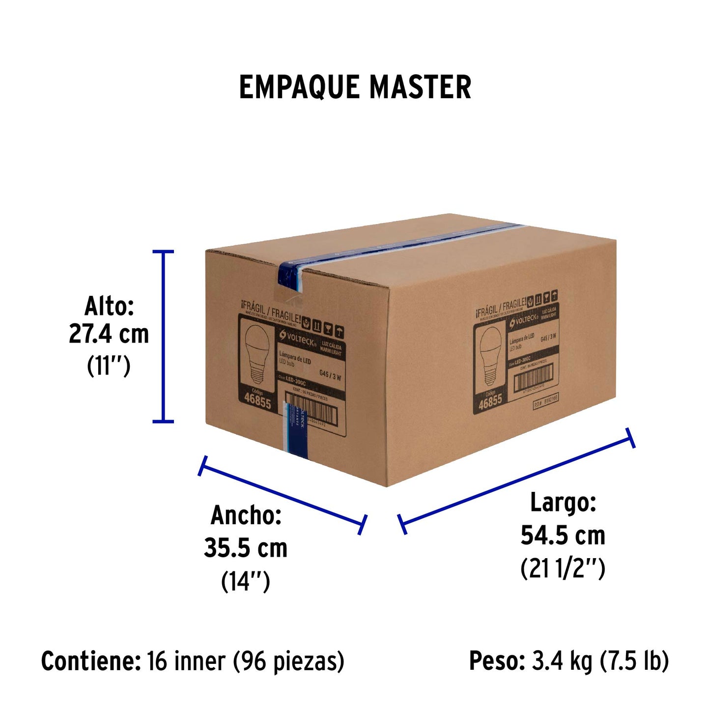 Lámpara LED G45 3 W (equiv. 25 W) luz cálida blíster Volteck | LED-30GC | 46855