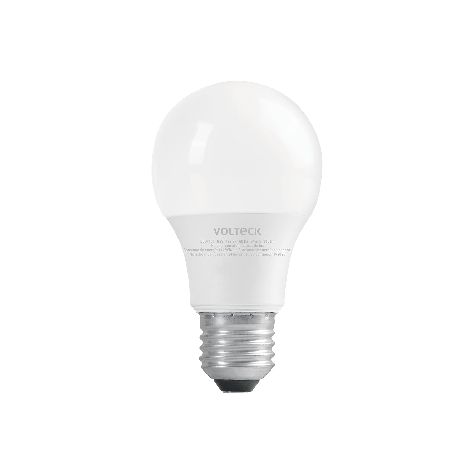 Lámpara LED A19 6 W (equiv. 40 W) luz de día blíster Volteck | LED-40F | 46856