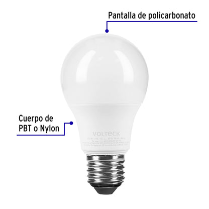 Lámpara LED A19 6 W (equiv. 40 W) luz de día blíster Volteck | LED-40F | 46856