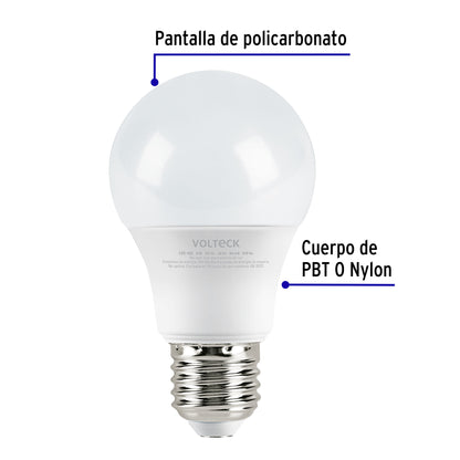 Lámpara LED A19 6 W (equiv. 40 W) luz cálida blíster Volteck | LED-40C | 46857