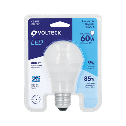 Lámpara LED A19 9 W (equiv. 60 W) luz de día blíster Volteck | LED-60F | 46858