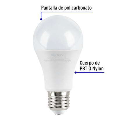 Lámpara LED A19 12 W (equiv. 75W) luz de día blíster Volteck | LED-75F | 46860