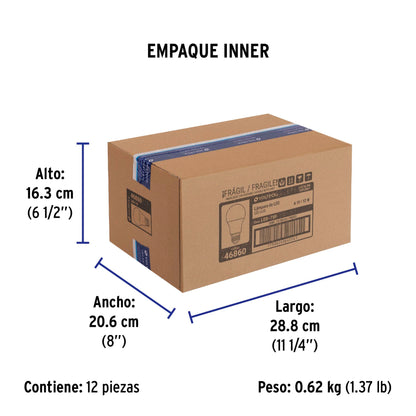 Lámpara LED A19 12 W (equiv. 75W) luz de día blíster Volteck | LED-75F | 46860