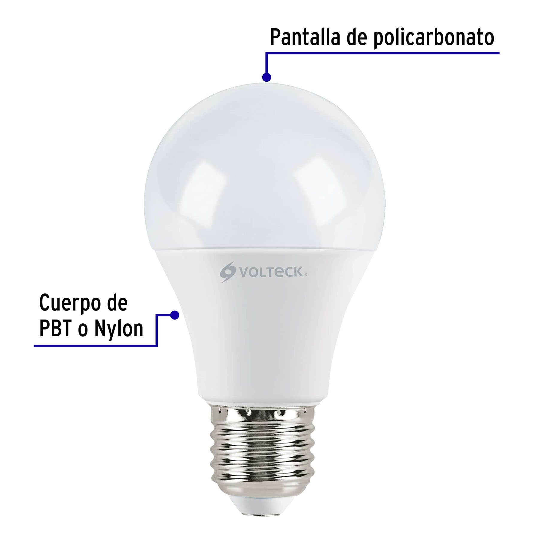 Pack de 4 lámparas LED A19 9 W (equiv. 60 W), luz de día | LED-60FX4 | 46864