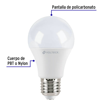 Pack de 4 lámparas LED A19 9 W (equiv. 60 W), luz de día | LED-60FX4 | 46864