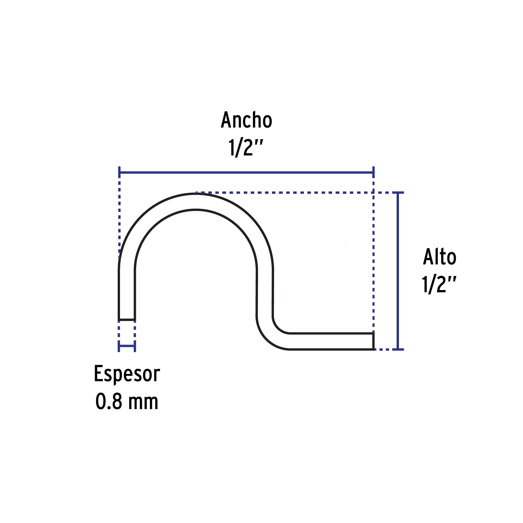 Bolsa c/10 abrazaderas tipo uña 1/2' p/tubo pared delgada | AU-1/2 | 46920