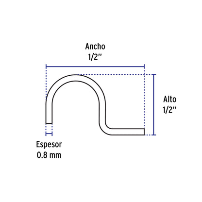 Bolsa c/10 abrazaderas tipo uña 1/2' p/tubo pared delgada | AU-1/2 | 46920